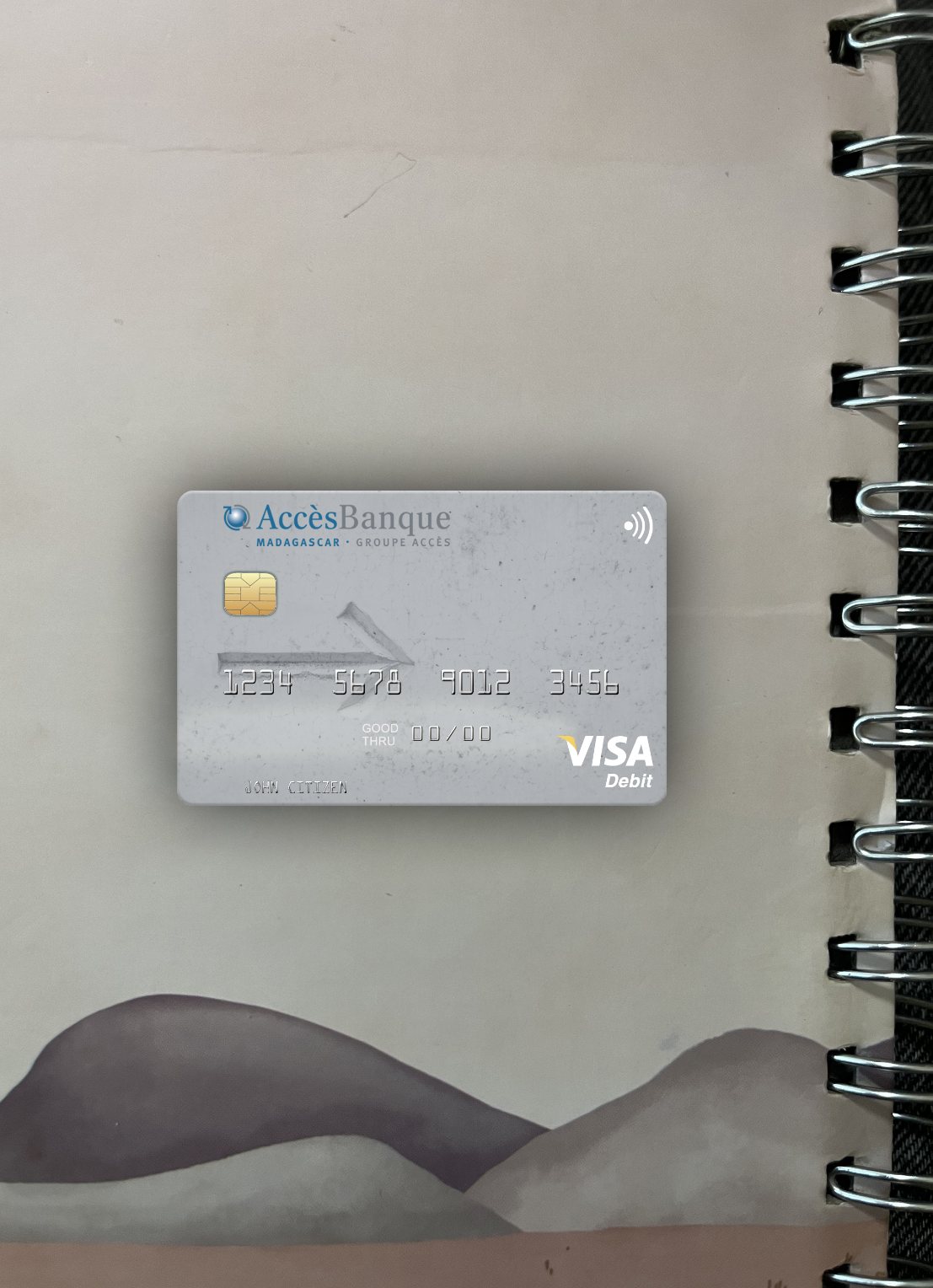 Download Madagascar AccèsBanque visa debit card photolook front Photoshop template